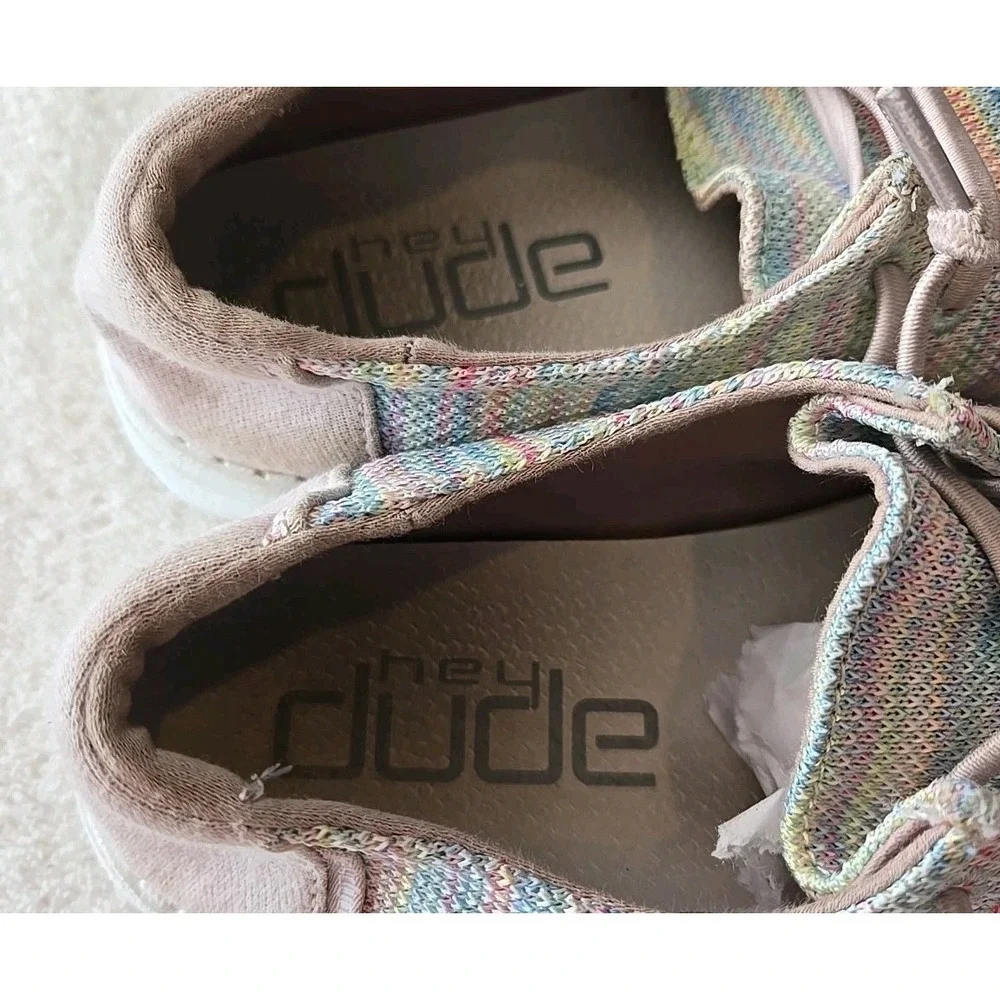 Hey Dude Wendy Sox‎ Pastels Shoes Youth Size Y2 L3 Slipon Multicolor